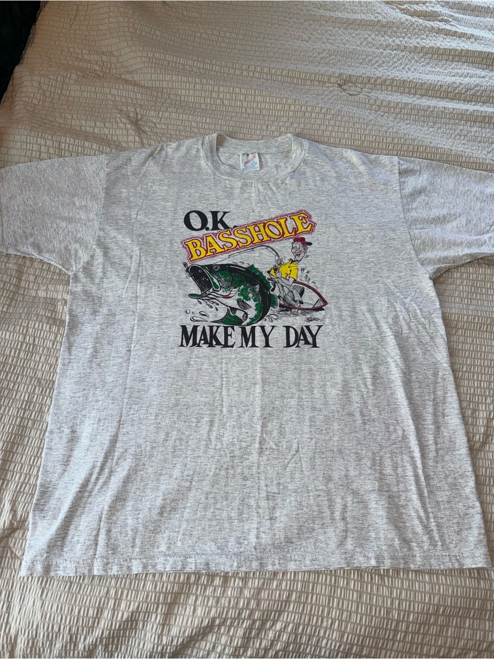 Vintage Jerzees Grey Graphic Basshole Tee XL